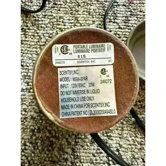 Scentsy SPARROW Wax Warmer Earth Color GREEN Ceramic ~Retired RARE Free Wax Gray - Picture 5 of 5